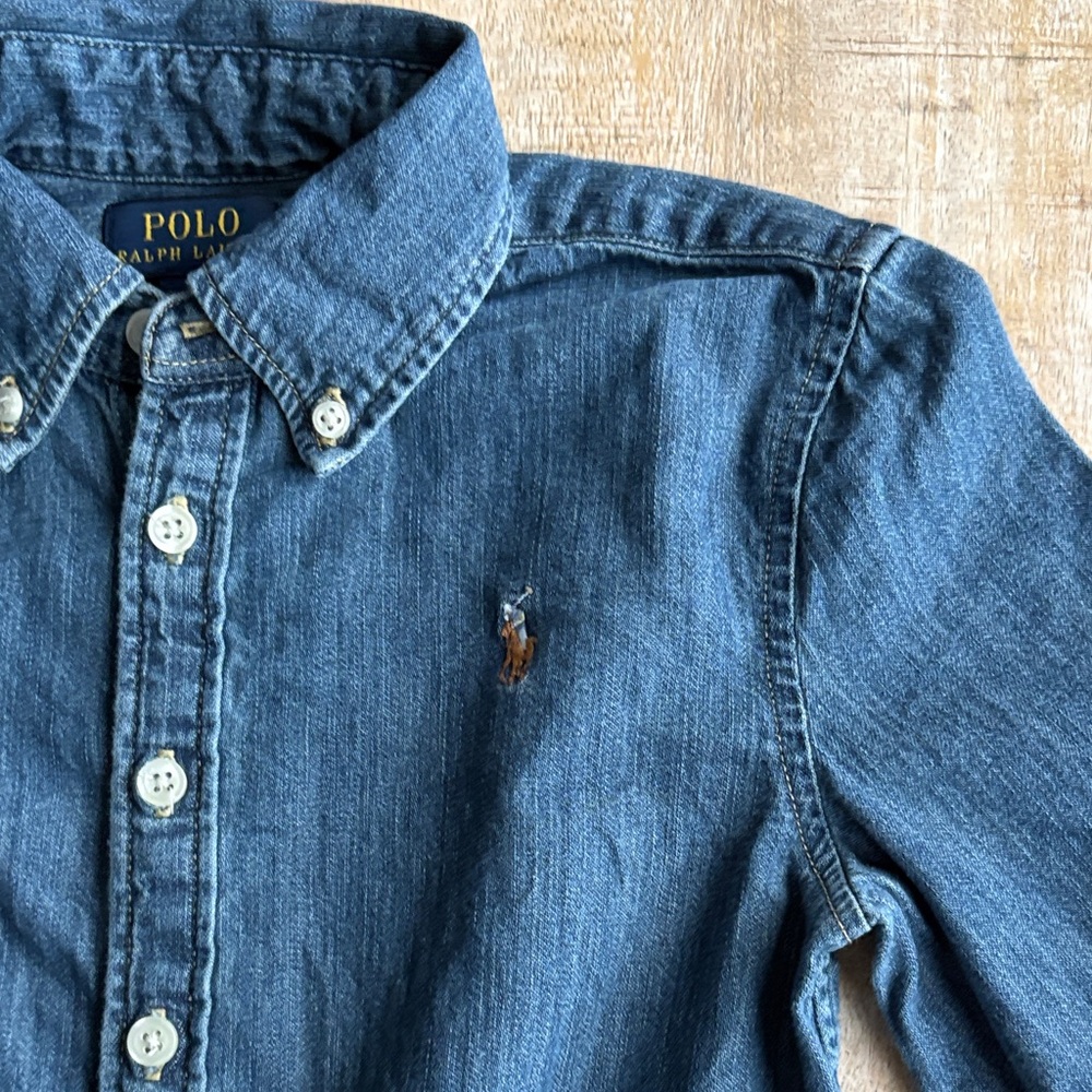 NWOT Ralph Lauren Denim Shirt Dress size 14 - Picture 3 of 7